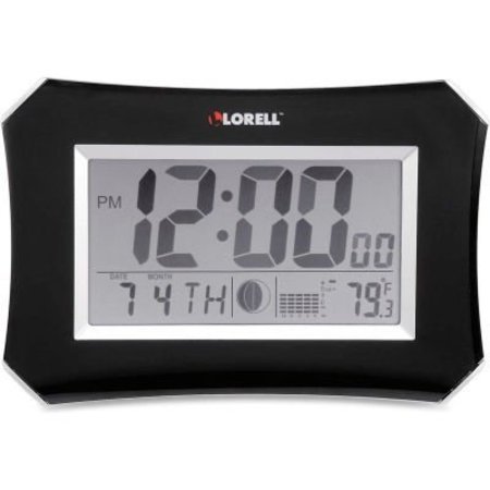 LORELL Lorell Wall LCD Lunar Alarm Clock 10-1/4" Wx 7" H x 1-1/2"D Silver/Black 60998
